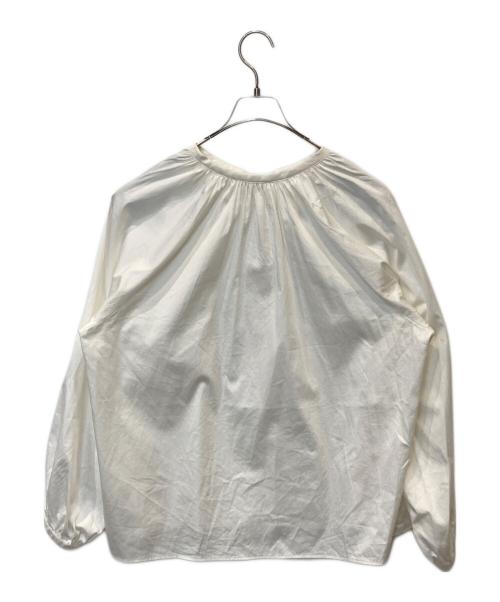 BALLSEY（ボールジィ）BALLSEY (ボールジィ) ハイカウントサテン ボリュームスリーブブラウス ホワイト サイズ:36の古着・服飾アイテム