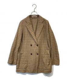 AURALEE（オーラリー）の古着「SILK SUMMER TWEED DOUBLE JACKET シルク サマー ツイード ダブル ジャケット A8SJ05TW」｜ブラウン