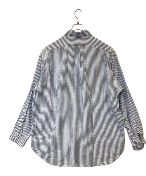 RALPH LAUREN（ラルフローレン）RALPH LAUREN (ラルフローレン) ストライプリネンシャツ ブルー サイズ:XLの古着・服飾アイテム