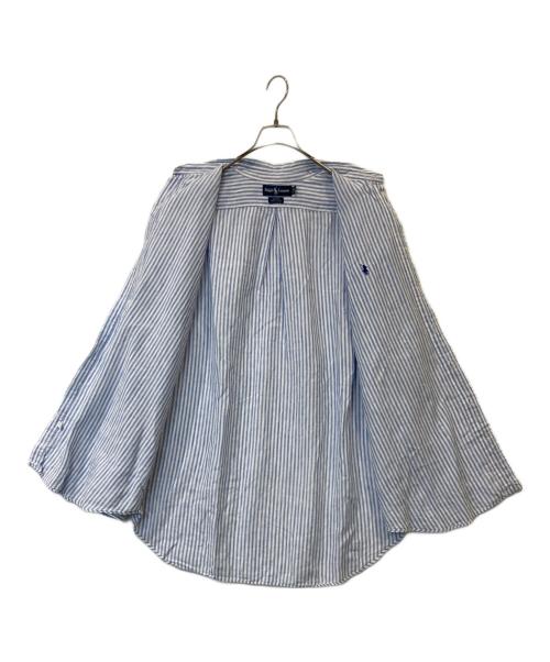 RALPH LAUREN（ラルフローレン）RALPH LAUREN (ラルフローレン) ストライプリネンシャツ ブルー サイズ:XLの古着・服飾アイテム
