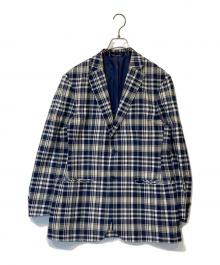 LAUREN RALPH LAUREN（ローレン ラルフ ローレン）の古着「チェックテーラードジャケット」｜ネイビー
