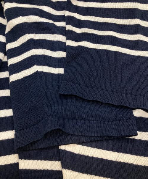 gold（ゴールド）GOLD (ゴールド) COTTON / SILK KNIT PANEL BORDER BOAT NECK OVER SIZE SHIRT　GL90214 ネイビー サイズ:Lの古着・服飾アイテム