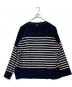 GOLD（ゴールド）の古着「COTTON / SILK KNIT PANEL BORDER BOAT NECK OVER SIZE SHIRT　GL90214」｜ネイビー
