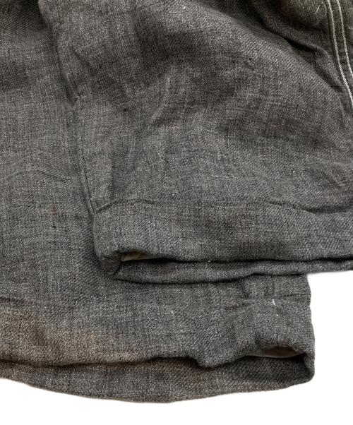 CAHLUMN（カウラム）CAHLUMN (カウラム) French Linen Tweed 1 Tuck Trousers フレンチ リネン ツイード ワンタック トラウザーズ 1043390900064 グレー サイズ:Lの古着・服飾アイテム