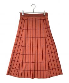 marimekko（マリメッコ）の古着「Tiiliskivi / Karnappi knitted skirt ティーリスキヴィ／カルナッピ ニッテッド スカート」｜ピンク