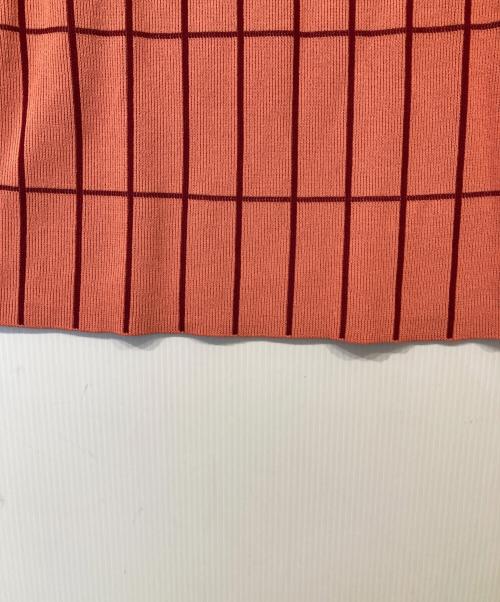 marimekko（マリメッコ）marimekko (マリメッコ) Tiiliskivi / Karnappi knitted skirt ティーリスキヴィ／カルナッピ ニッテッド スカート ピンク サイズ:Sの古着・服飾アイテム