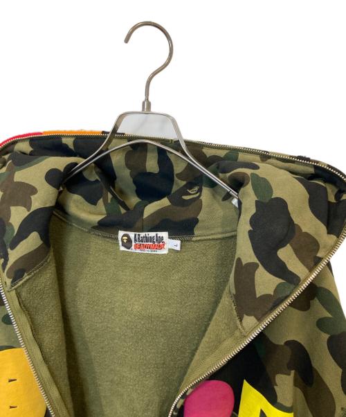 A BATHING APE（アベイシングエイプ）A BATHING APE (アベイシングエイプ) READYMADE (レディメイド) タイガーシャーク フルジップフーディ　001ZPH231905X カーキ サイズ:Lの古着・服飾アイテム
