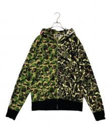 A BATHING APE×UNKLE/MO WAX（アベイシングエイプ）の古着「シャーク フルジップ スウェット パーカー　001ZPH231906X」｜カーキ