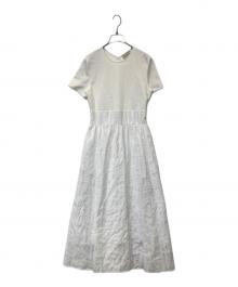 UNITED ARROWS（ユナイテッドアローズ）の古着「フィット&フレア ワンピース チェック 1526-162-3807」｜ホワイト