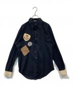 PAUL SMITHポールスミス）の古着「パッチワークシャツ」｜ブラック