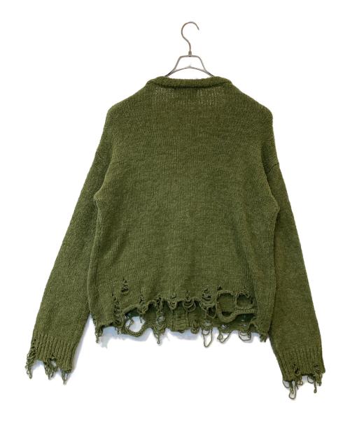 GRANCY（グランシー）GRANCY (グランシー) Damage Boucle Knit Cardigan ダメージ ブークレ ニット カーディガン GRAcd934 グリーン サイズ:Mの古着・服飾アイテム