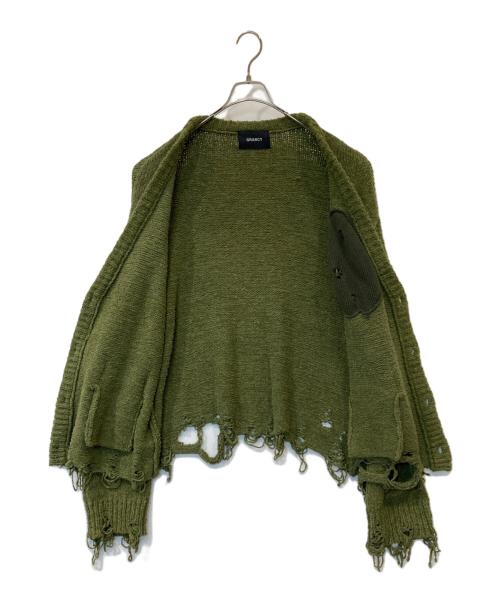 GRANCY（グランシー）GRANCY (グランシー) Damage Boucle Knit Cardigan ダメージ ブークレ ニット カーディガン GRAcd934 グリーン サイズ:Mの古着・服飾アイテム