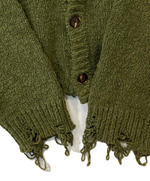 GRANCY（グランシー）GRANCY (グランシー) Damage Boucle Knit Cardigan ダメージ ブークレ ニット カーディガン GRAcd934 グリーン サイズ:Mの古着・服飾アイテム