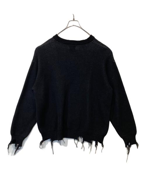 DANKE SCHON（ダンケ シェーン）Danke schon (ダンケ シェーン) フロントデザインダメージニット ブラック サイズ:Mの古着・服飾アイテム