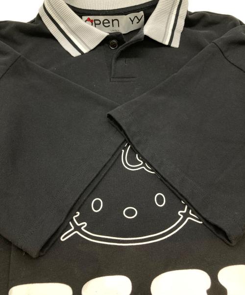 OPEN YY（オープンワイワイ）open yy (オープンワイワイ) HELLO KITTY X YY COLLARED T-SHIRT ハローキティ × ワイワイ カラード ティーシャツ ブラック サイズ:S/Mの古着・服飾アイテム