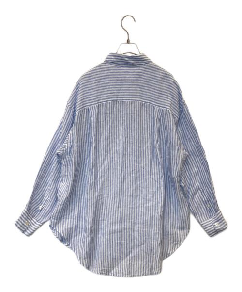 23区（ニジュウサンク）23区 (ニジュウサンク) LIBECO ビッグシルエット ポケット シャツ ブルー サイズ:38の古着・服飾アイテム