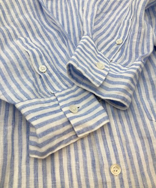 23区（ニジュウサンク）23区 (ニジュウサンク) LIBECO ビッグシルエット ポケット シャツ ブルー サイズ:38の古着・服飾アイテム