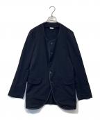 COMME des GARCONS HOMME PLUSコムデギャルソンオムプリュス）の古着「ステッチデザインノーカラージャケット　PS-J008」｜ネイビー