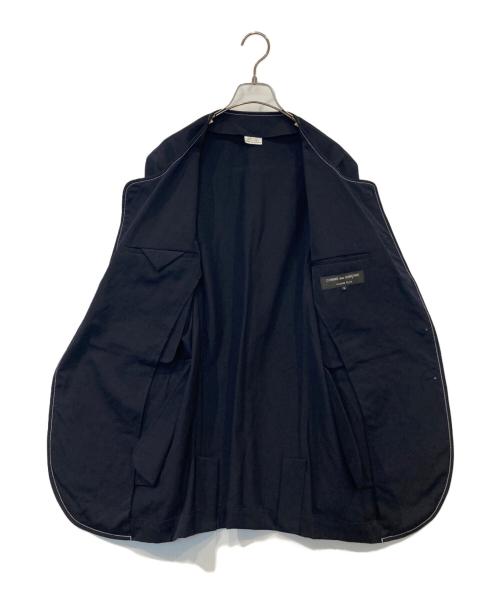 COMME des GARCONS HOMME PLUS（コムデギャルソンオムプリュス）COMME des GARCONS HOMME PLUS (コムデギャルソンオムプリュス) ステッチデザインノーカラージャケット　PS-J008 ネイビー サイズ:Sの古着・服飾アイテム