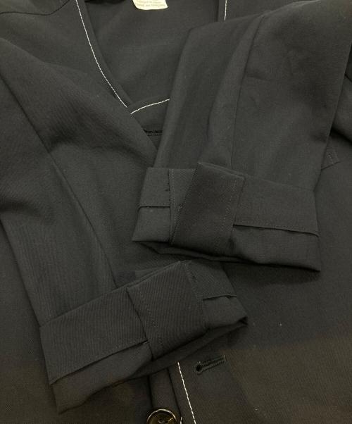 COMME des GARCONS HOMME PLUS（コムデギャルソンオムプリュス）COMME des GARCONS HOMME PLUS (コムデギャルソンオムプリュス) ステッチデザインノーカラージャケット　PS-J008 ネイビー サイズ:Sの古着・服飾アイテム