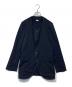 COMME des GARCONS HOMME PLUS（コムデギャルソンオムプリュス）の古着「ステッチデザインノーカラージャケット　PS-J008」｜ネイビー