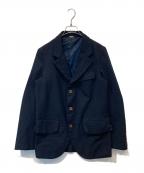 COMME des GARCONS HOMME DEUXコムデギャルソン オム ドゥ）の古着「ポリ縮絨テーラードジャケット」｜ネイビー