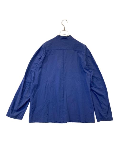 ISSEY MIYAKE MEN（イッセイミヤケメン）ISSEY MIYAKE MEN (イッセイミヤケメン) コンデンス加工 切りっぱなしデザインシャツ ME01-FJ018 ブルー サイズ:2の古着・服飾アイテム