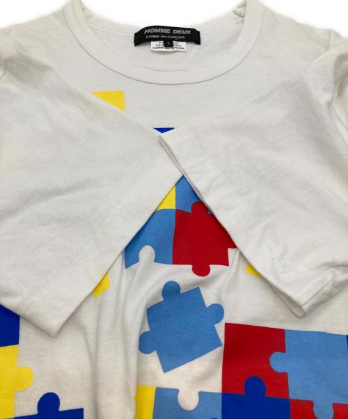 COMME des GARCONS HOMME DEUX（コムデギャルソン オム ドゥ）COMME des GARCONS HOMME DEUX (コムデギャルソン オム ドゥ) 24SS パズルプリントTシャツ DM-T018 ホワイト サイズ:Sの古着・服飾アイテム