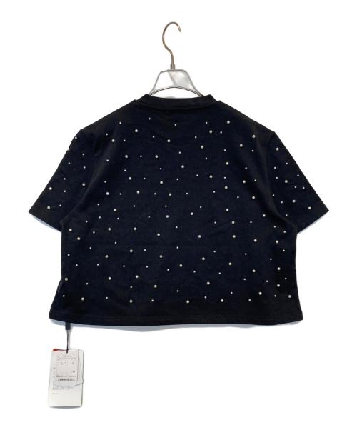 DOUBLE STANDARD CLOTHING（ダブルスタンダードクロージング）DOUBLE STANDARD CLOTHING (ダブルスタンダードクロージング) 天竺 パールレースTシャツ 0508-230-261 ブラック サイズ:F 未使用品の古着・服飾アイテム
