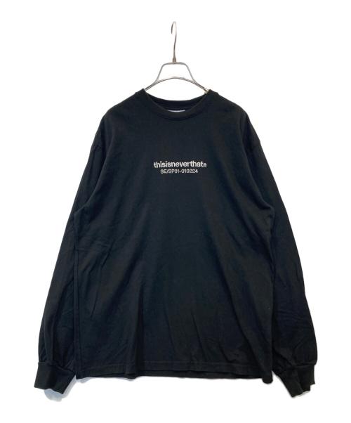 thisisneverthat（ディスイズネバーザット）thisisneverthat (ディスイズネバーザット) 刺繍ロングカットソー TN221TTSLT02 ブラック サイズ:Mの古着・服飾アイテム