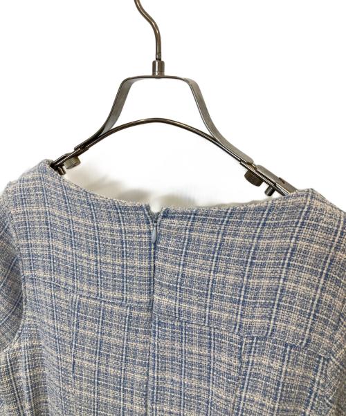 HER LIP TO（ハーリップトゥ）HER LIP TO (ハーリップトゥ) Classic Tweed Belted Dress 1222305051 ブルー サイズ:Sの古着・服飾アイテム