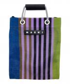MARNIマルニ）の古着「フラワーカフェ ストライプミニショルダーバッグ」｜パープル