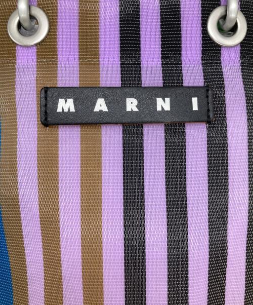 MARNI（マルニ）MARNI (マルニ) フラワーカフェ ストライプミニショルダーバッグ パープルの古着・服飾アイテム