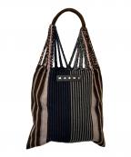 MARNIマルニ）の古着「フラワーカフェハンモックバッグ」｜ブラウン