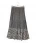 sara mallika（サラマリカ）の古着「DOUBLE FLOWER PRINT SKIRT　020311SA2」｜ブラック×ホワイト