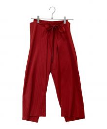 me ISSEY MIYAKE（ミーイッセイ ミヤケ）の古着「プリーツラップパンツ　M104KF928」｜レッド