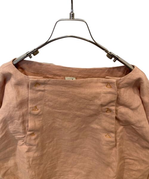 BASERANGE（ベースレンジ）BASERANGE (ベースレンジ) ヘンプボタンデザインブラウス ピンク サイズ:XSの古着・服飾アイテム