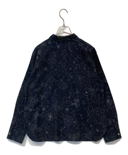 Pal'las Palace（パラスパレス）PAL'LAS PALACE (パラスパレス) インディゴ染めフラワープリントシャツ ネイビーの古着・服飾アイテム