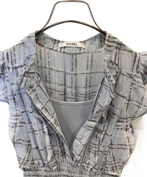 Snidel（スナイデル）Snidel (スナイデル) Sustainaサスティナフリルワンピ　SWFO242006 ブルーの古着・服飾アイテム