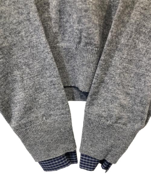 grove（グローブ）grove (グローブ) EVIE CHECK COLLAR KNIT エヴィ チェック カラー ニット グレー サイズ:FREE 未使用品の古着・服飾アイテム