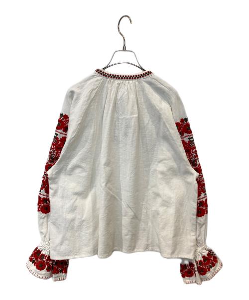 freada（フリーダ）freada (フリーダ) インドギャザースリーブ刺繍スモックブラウス　233-3004 アイボリー サイズ:FREE 未使用品の古着・服飾アイテム