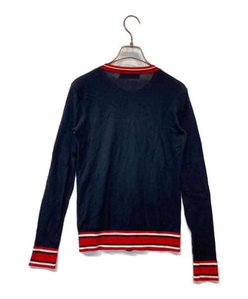 LAUREN RALPH LAUREN（ローレン ラルフ ローレン）LAUREN RALPH LAUREN (ローレン ラルフ ローレン) ワッペン付カーディガン ネイビー サイズ:XSの古着・服飾アイテム