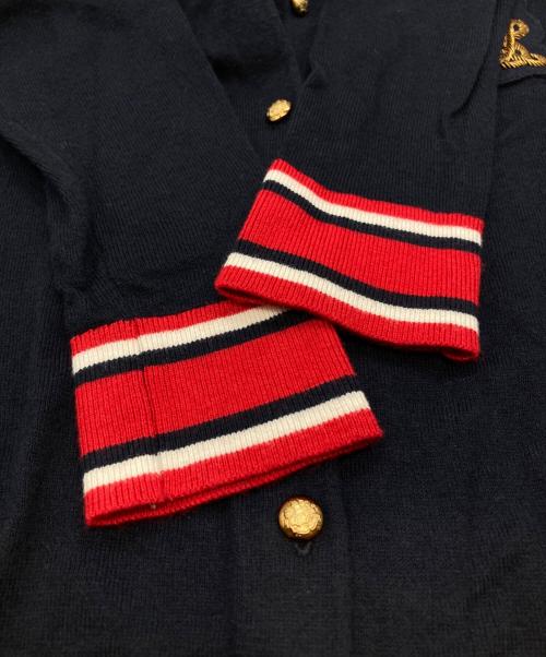 LAUREN RALPH LAUREN（ローレン ラルフ ローレン）LAUREN RALPH LAUREN (ローレン ラルフ ローレン) ワッペン付カーディガン ネイビー サイズ:XSの古着・服飾アイテム