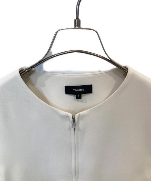 theory（セオリー）theory (セオリー) CLEAN BOMBERノーカラーブルゾン　01-9304100 ベージュの古着・服飾アイテム