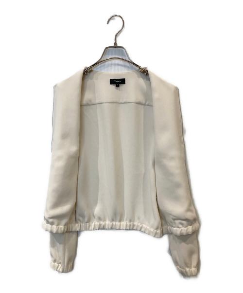 theory（セオリー）theory (セオリー) CLEAN BOMBERノーカラーブルゾン　01-9304100 ベージュの古着・服飾アイテム