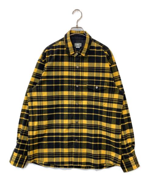 THE NORTH FACE（ザ ノース フェイス）THE NORTH FACE (ザ ノース フェイス) ロングスリーブストレッチフランネルシャツ　NR62031 イエロー サイズ:Mの古着・服飾アイテム