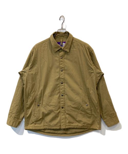 THE NORTHFACE PURPLELABEL（ザ・ノースフェイス パープルレーベル）THE NORTHFACE PURPLELABEL (ザ・ノースフェイス パープルレーベル) nanamica (ナナミカ) RipStop Shirt Jacket リップストップ・シャツ・ジャケット NY2104N ベージュ サイズ:Lの古着・服飾アイテム