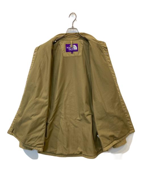 THE NORTHFACE PURPLELABEL（ザ・ノースフェイス パープルレーベル）THE NORTHFACE PURPLELABEL (ザ・ノースフェイス パープルレーベル) nanamica (ナナミカ) RipStop Shirt Jacket リップストップ・シャツ・ジャケット NY2104N ベージュ サイズ:Lの古着・服飾アイテム