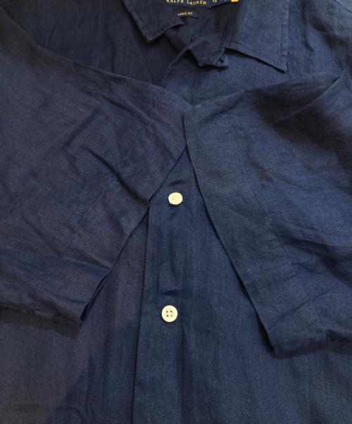 POLO RALPH LAUREN（ポロ・ラルフローレン）POLO RALPH LAUREN (ポロ・ラルフローレン) リネン半袖シャツ ネイビー サイズ:XLの古着・服飾アイテム