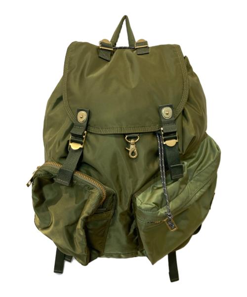 sacai（サカイ）sacai (サカイ) PORTER (ポーター) Double Pocket Backpack リュック　21-0380S カーキの古着・服飾アイテム